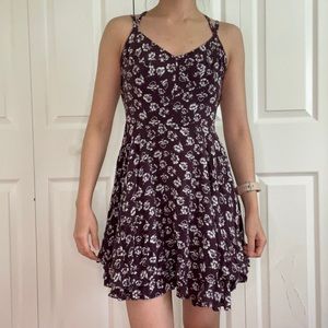 Strappy purple floral dress from Urban Outfitters